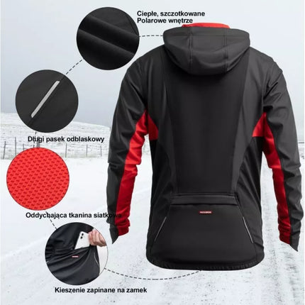 Rockbros unisex sports winter jacket black 2XL