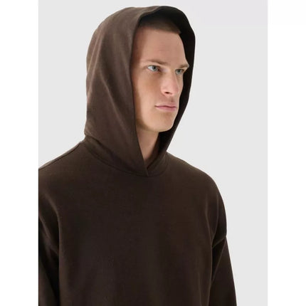 Men's sweatshirt with hood, open, 4F 4FWAW24TSWSM1310-80S