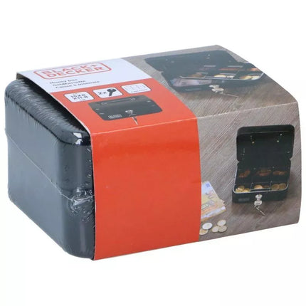 METALINĖ DĖŽUTĖ PINIGAMS IR DOKUMENTAMS 15x8x11,8 CM JUODA + DECKER