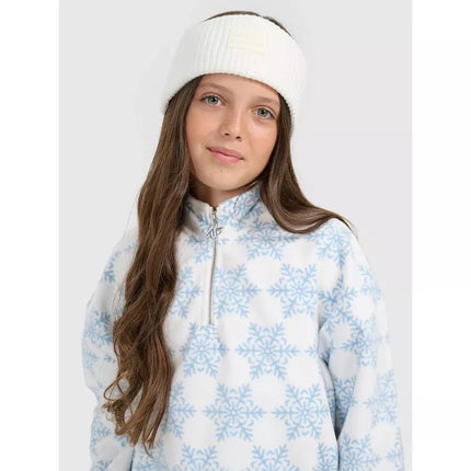 Šiltas "oversize" "fleece" su spauda mergaitėms 4F 4FJRAW25TFLEF440-90A