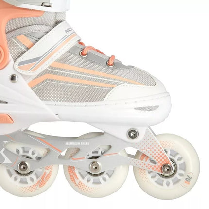 NILS Extreme NH18190 2in1 inline skates, white and pink, size S (29-33), with replaceable hockey blade