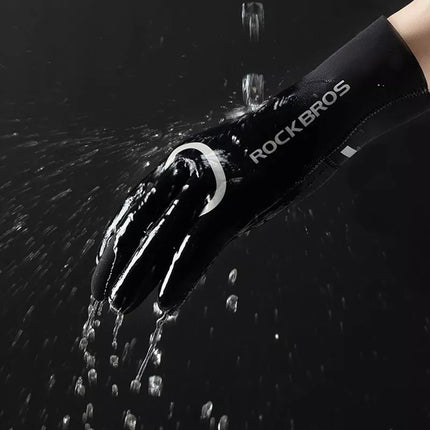 Rockbros full waterproof cycling gloves, size: XXL - black