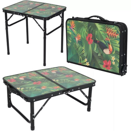 Sulankstomas Kempingo Stalas 60x45x25/56cm Gėlėtas