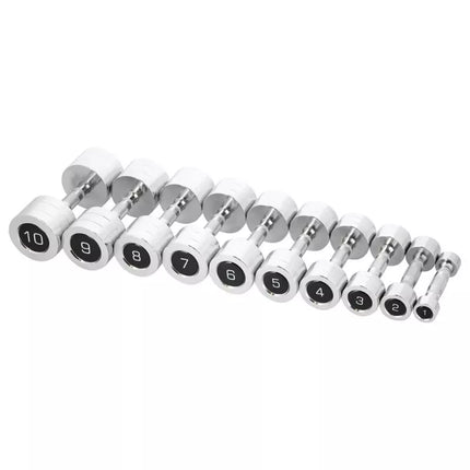 Set of chrome HMS dumbbells