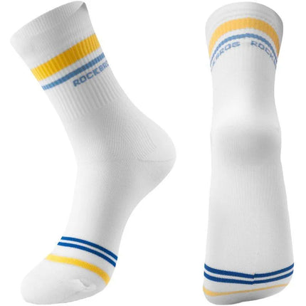 Rockbros sports socks white/striped L