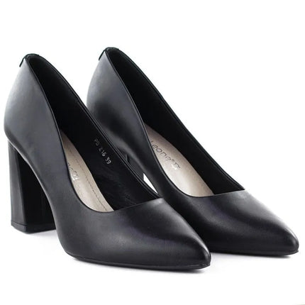 Black pumps with pointed toe, black Sergio Leone PB216