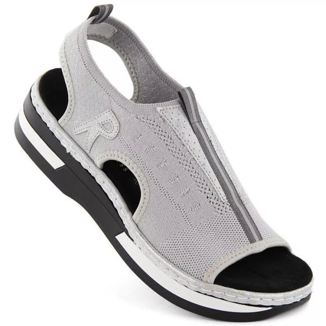 Rieker W RKR686 metallic comfortable slip-on sandals