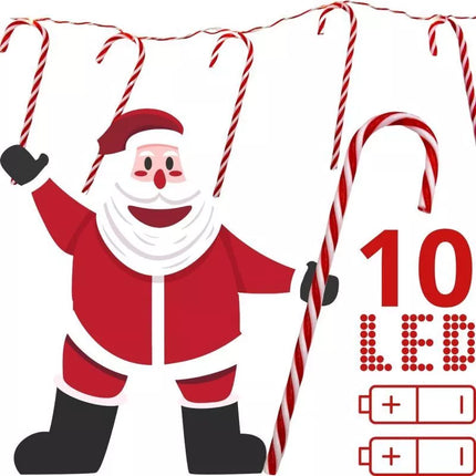 Girlianda 10 LED saldainių formos kalėdinės eglutės žvakės, šiltai balta LUCA