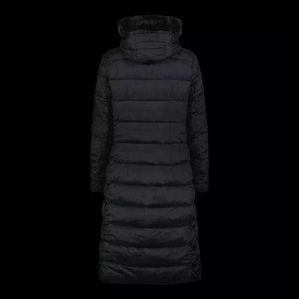 CMP women's long winter coat, insulated jacket with hood, black (34K0046F/U901)
