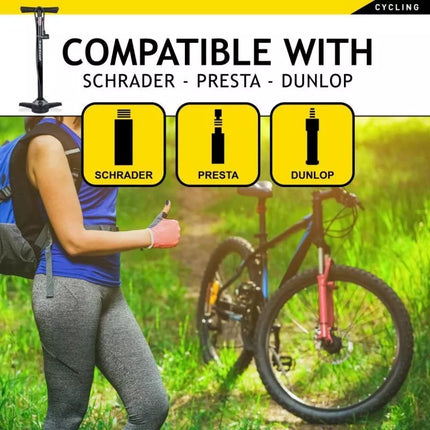 DUNLOP WORKSHOP/BICYCLE PUMP 174Psi WITH MANOMETER