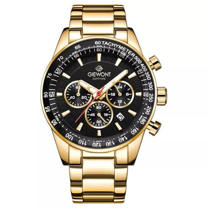 Vyriškas laikrodis Giewont Chronograph Sapphire Gold Black GW9140-B4