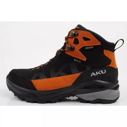 Aku Adapta vyriški trekingo sportiniai batai Gore-Tex odiniai juodi oranžiniai