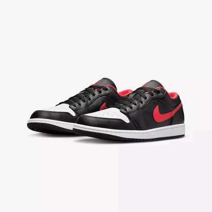 Air Jordan 1 LOW Black/Fire Red/White sports shoes - 553558-063