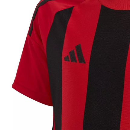 adidas Striped 24 vaikiški marškinėliai, raudoni ir juodi IW2131