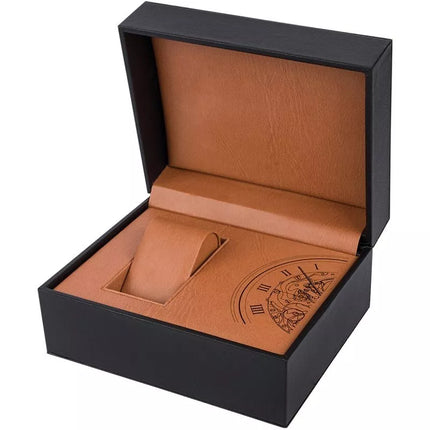 Medinė raudonmedžio dėžutė laikrodžiams PREMIUM PDR-4