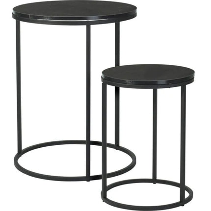 2-IN-1 COFFEE TABLE SET, WOODEN TABLETOP 30/40CM