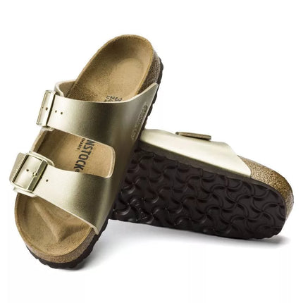 Birkenstock Arizona Birko-Flor Gold women's flip-flops regular wide (1016110)