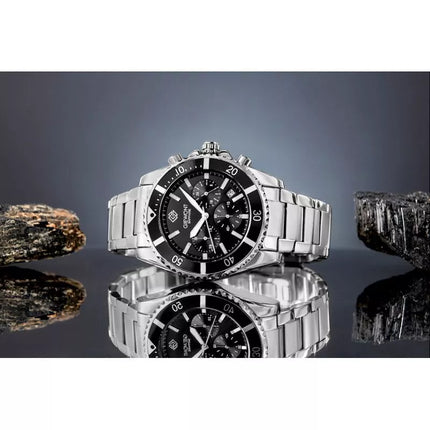 Giewont Chronograph Safyrinis Sidabrinis Vyriškas Laikrodis GW3970-B2