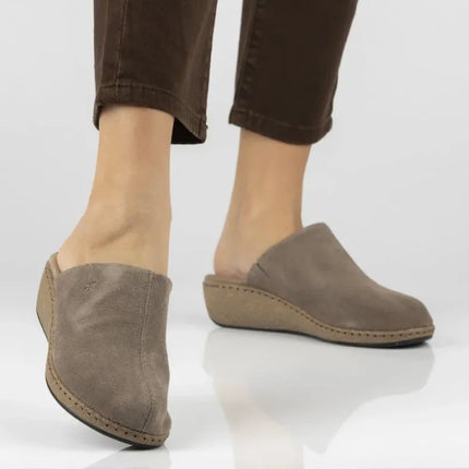 Filippo DK7567 Taupe Leather Wedge Sandals