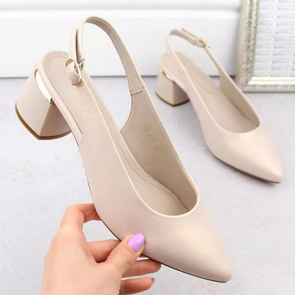 Elegantiški uždari sandalai Sergio Leone W SK439A smėlio spalvos perlų