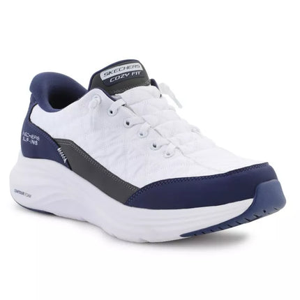 Skechers Slip-ins: Kontūrinis putplastis - Jaukus prigludimas 232619-WNV Balti/Tamsiai mėlyni