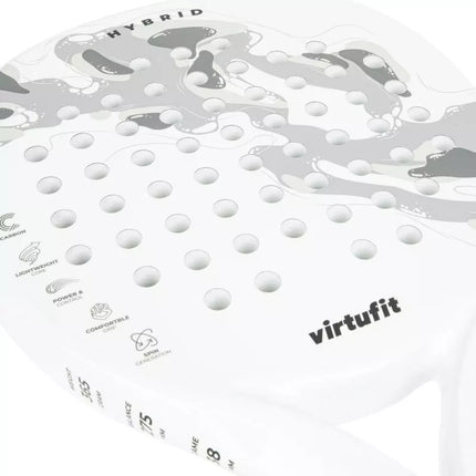 VIRTUFIT HYBRID PADEL RACKET - WHITE-GRAY