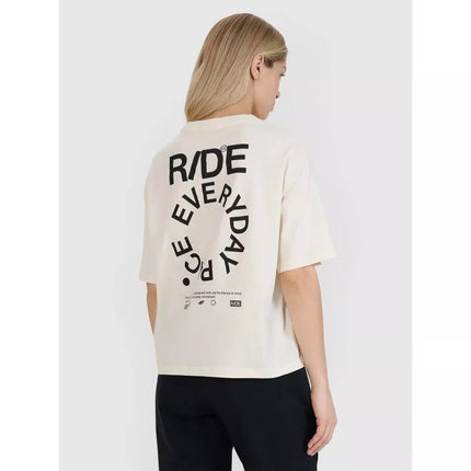 Women's oversize printed T-shirt 4F 4FWSS25TTSHF1993-11S