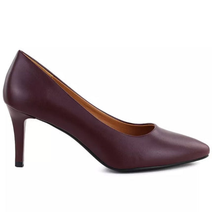Sergio Leone 1336 burgundy pointed toe pumps for women