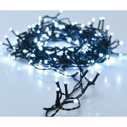Kalėdinė eglutės girlianda, 240 LED, su laikmačiu, šaltai balta