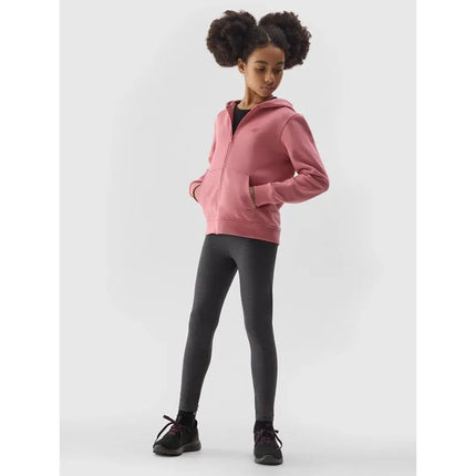 Girls' elastic cotton leggings 4F Junior