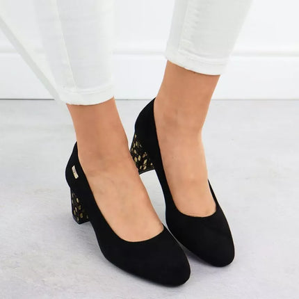 Sergio Leone W SK314D Zomšiniai bateliai su kulnu juodi