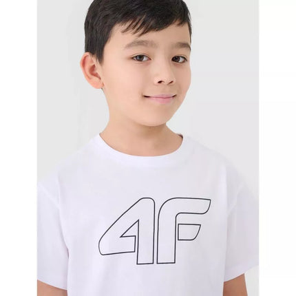 Berniuko marškinėliai su spauda 4F Junior 4FJWMM00TTSHM2331-10S