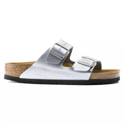 Birkenstock Arizona Birko-Flor Sidabrinės Moteriškos Šlepetės Įprastos/Platintos (1012282)