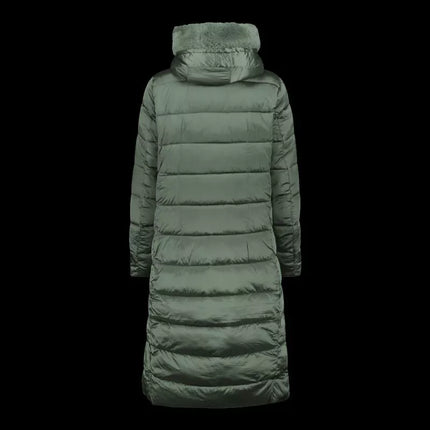 CMP women's winter jacket with hood, insulated coat, long, green (34K0046F/E621)