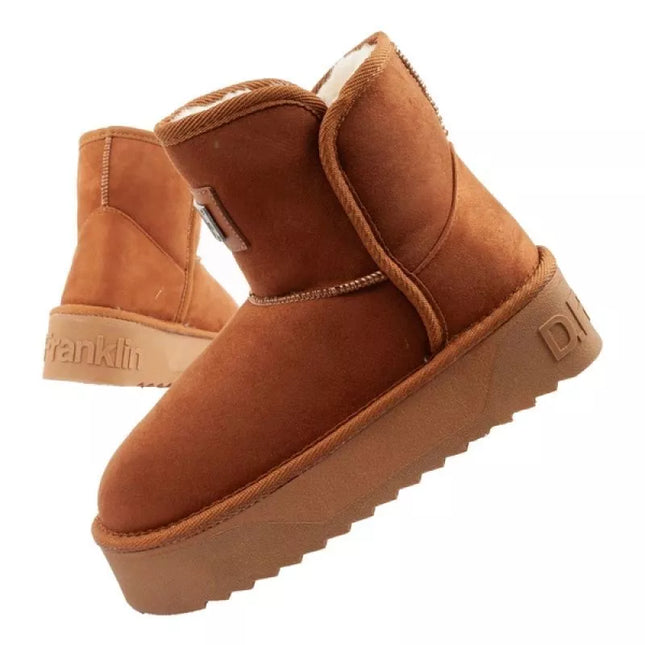 D.Franklin moteriški žieminiai sniego aulinukai, madingi, su kailio pamušalu, rudi