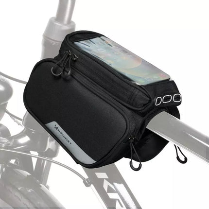Wozinsky rėmo dviračio tašė su nuimamu telefono dėklu iki 6.5", 1.5 l, juoda (WBB7BK)
