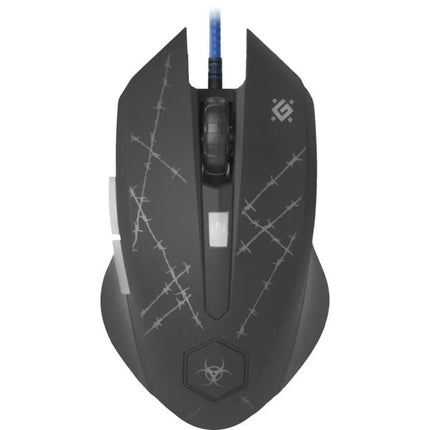 LAIDINĖ PELĖ DEFENDER FORCED GM-020L 800/1800/2400/3200 DPI 6 MYGTUKAI + PELĖS PAD + ŽAIDIMŲ KOMPLEKTAS 52020