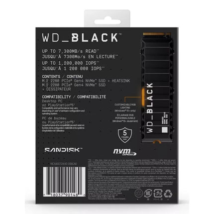 WD Black SN850X 4TB M.2 NVMe WDS400T2XHE SSD