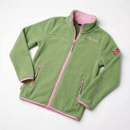 Trollkids Mergaičių Oppdal Jacket XT sportiška fleece striukė su užtrauktuku, žalia (415-353)