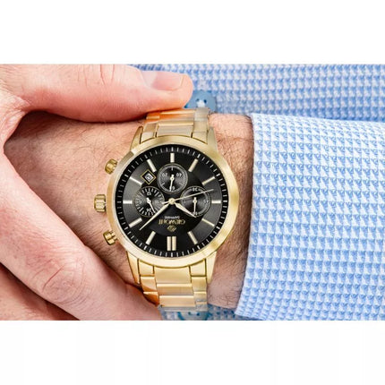 Giewont Chronograph Sapphire Gold Black Men's Watch GW8510-B5