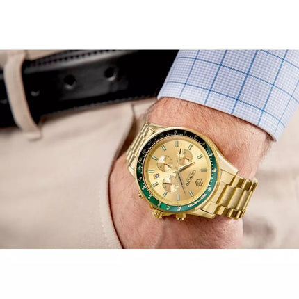 Men's Watch Giewont Chronograph Sapphire Gold Green GW3520-B6