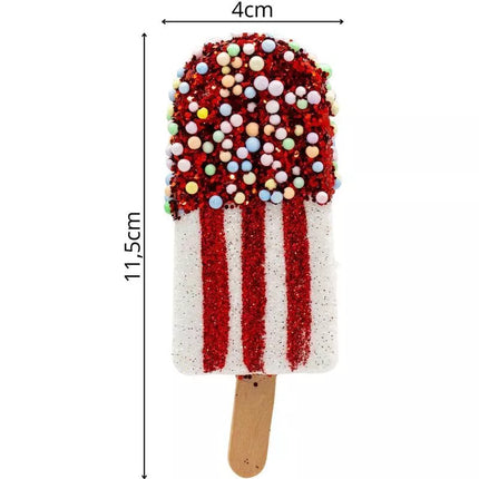 ICE CREAM HANGING DECORATION BALL 3 PCS WHITE