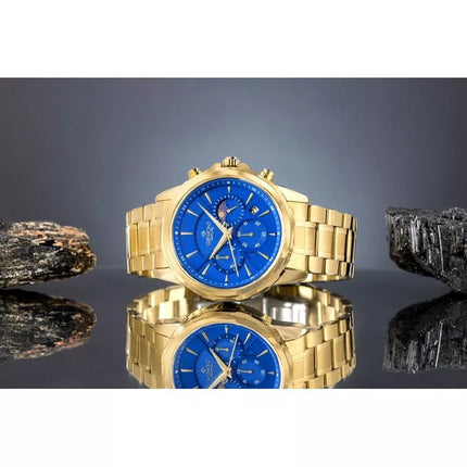 Men's Watch Giewont Chronograph Sapphire Gold Blue GW9460-B5