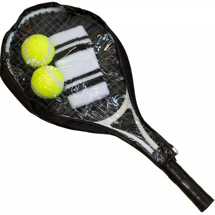 4-IN-1 TENNIS SET: RACKET, 2 BALLS, ENERO WRISTBAND SET