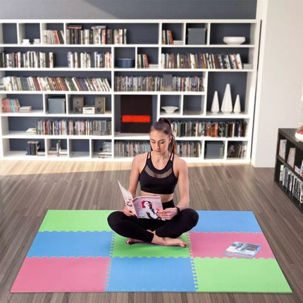Multipack One Fitness MP10 puzzle mat green-blue-red 9 pieces 10 mm