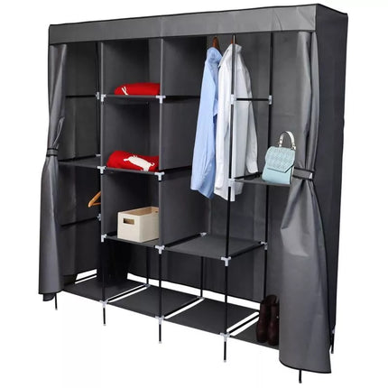 Tekstilinė spinta 168x45x172cm tamsiai pilka 45238