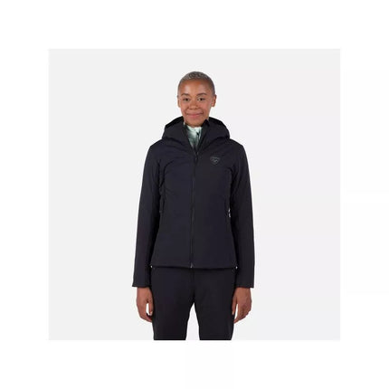 Juoda sutirštinto pašiltinimo striukė su gobtuvu W Opside Hoodie Rossignol