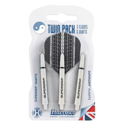 Harrows Twin Pack Supergrip shafts + Supergrip flights (white)