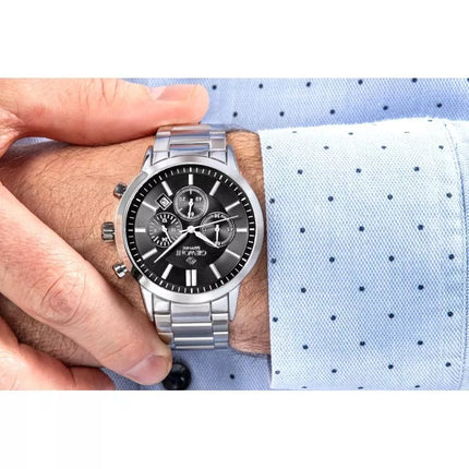 Vyriškas laikrodis Giewont Chronograph Safyro Sidabrinis Juodas GW8510-B1
