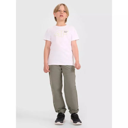 Boys' t-shirt with print 4F 4FJWAW25TTSHM2417-10S
